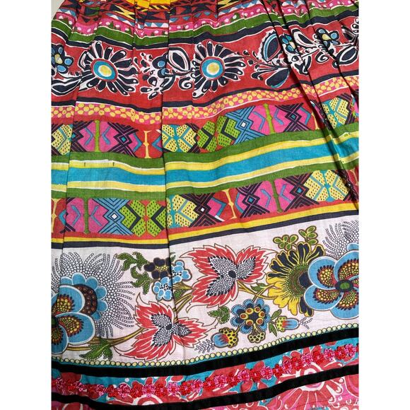 WD.NY Multicolor Festive Boho Lined Skirt size Medium - Picture 7 of 11